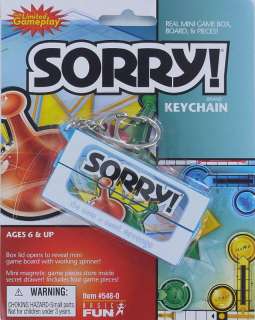 SORRY Game KEYCHAIN Keyring miniature Board Pieces Revenge Basic Fun 
