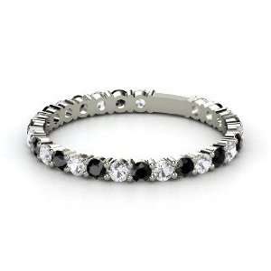  Rich & Thin Band, 14K White Gold Ring with White Sapphire 