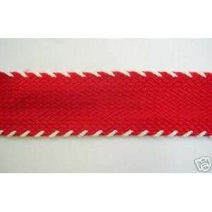  11 Yds Whipstitched Braid Red White 1 1/8 Arts, Crafts 