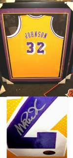 MAGIC JOHNSON AUTO SIGNED LAKERS JERSEY FRAMED PSA/DNA  
