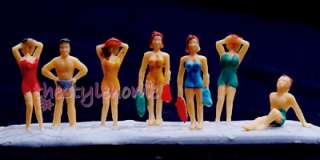   Painted Model Train swimming People Figures Scale HO 1:100 Beach Theme