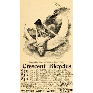  1895 Ad Antique Crescent Bicycle Models Western Wheel Works 