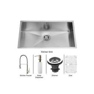 Vigo Industries Undermount Kitchen Sink, Faucet, Grid, Strainer and 
