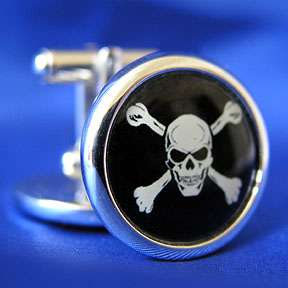   plated photostone skull bones cufflinks for the pirate in all of us