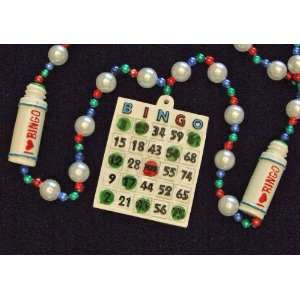  Bingo Card with Marker Mardi Gras New Orleans Beads 