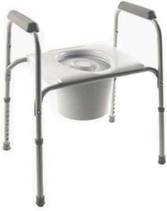 Invacare Safeguard Steel Bedside Commode Raised Toilet Seat Pail 