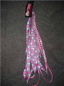 HOT TOPIC SKULLS SHOE LACES +PINK & BLACK CHECKERED GOTH LACES!! 2 