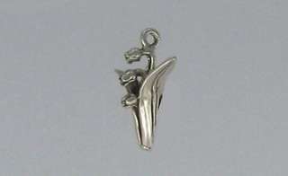 Sterling Silver 3 D Lily of the Valley Charm, New  
