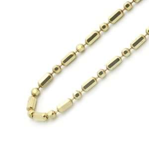 14K Yellow Gold 2mm Bead 1+1 Chain Necklace 16 Jewelry