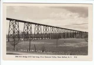 Erie Railroad Bridge Belfast New York NY Old RPPC Postcard Allegany 