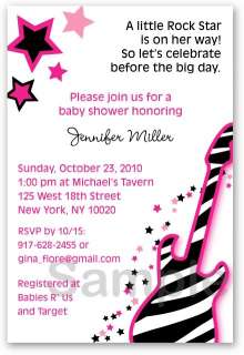 Baby Rock Star Baby Shower Invitation Print Your Own  