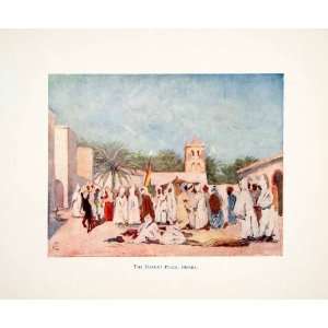  1905 Color Print Marketplace Biskra Algeria Outdoor 