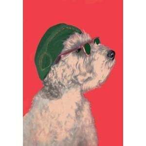  Vintage Art Dog with Glasses and Hat   11815 6