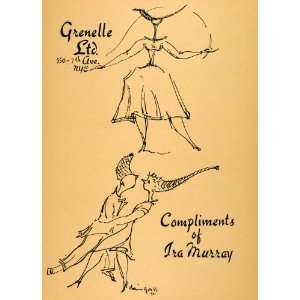 1956 Lithograph Ira Murray Chaim Gross Grenelle Limited Fashion Dance 