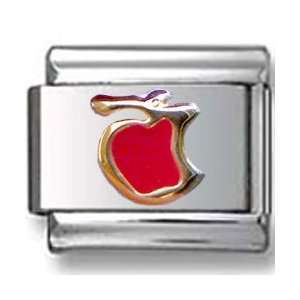  Red Apple With Bite Italian Charm Jewelry