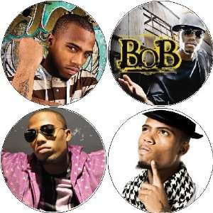 Set of 4   B.O.B.   Bobby Ray Simmons Jr Rapper Pinback Buttons 1.25 