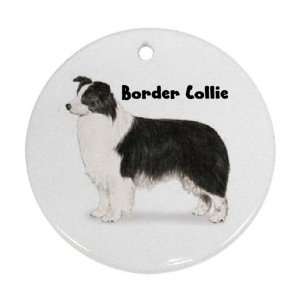  Border Collie Ornament (Round): Home & Kitchen