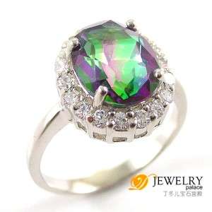 LUXURY 2.5ct Mystic Topaz Ring 925 Sterling Silver  