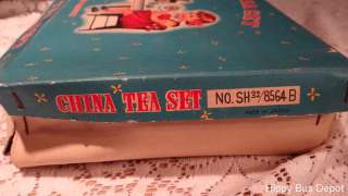 1950s Vintage Mid Century Childs China Tea Set in Original Box 17 