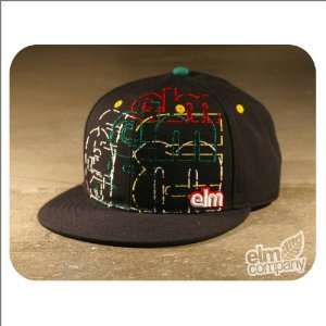  Elm Stitch Fitted Cap  Black 7 1/2