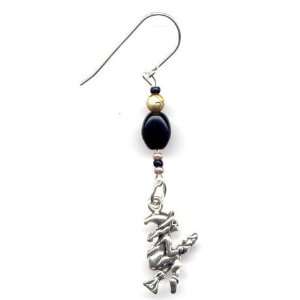  Black & Gold Witch Earrings Sterling Silver Jewelry 