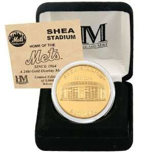 Highland Mint New York Mets Shea Stadium 24KT Gold Commemorative Coin