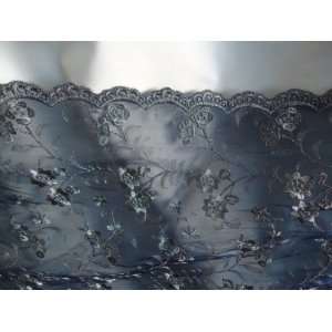   Organza Double Sided French Tips Navy Blue 56 Inch Fabric By the Yard