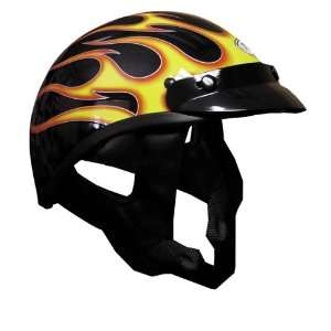  THH T 69 Beanie Helmet   X Large/Black Flame Automotive