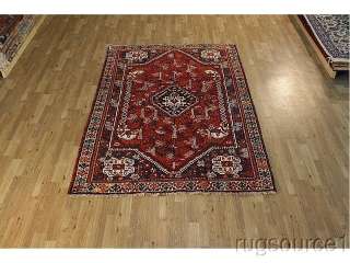 EXCELLENT TRIBAL 5X8 SHIRAZ PERSIAN ORIENTAL AREA RUG WOOL & WOOL 