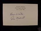 JOE MEDWICK SPECIAL PRINTED AUTOGRAPHED 3/5 INDEX CARD