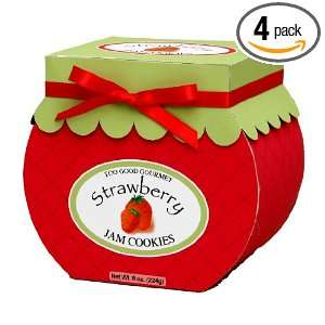 Too Good Gourmet Strawberry Jam Jar Cookies, 8 Ounce Red Boxes (Pack 