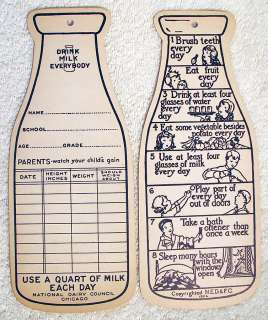   1924 MILK Promo Bottle Card NATIONAL DAIRY COUNCIL Chicago IL UNUSED