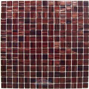  Aventurine 3/4 glass tile in deep garnet 12 7/8 x 12 7/8 