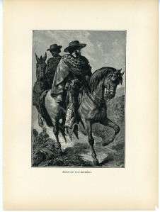   Haciendero 1894 Antique/Vtg Print art Man Riding Horse men horses