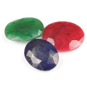   Precious Ruby & Emerald & Blue Sapphire Mixed Shape Loose Gemstone Lot