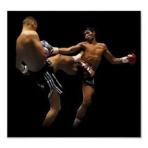 Muay Thai Boxing Action Print: Home & Kitchen
