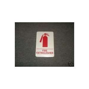   ADA White/red Sign Fire Extinguisher 6x9 W/braille: Home Improvement