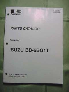 Engine parts manual for Kawasaki Wheel Loader Model 60ZV, Model Engine 