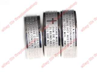 wholesale36 men cross bible stainless steel spin rings  