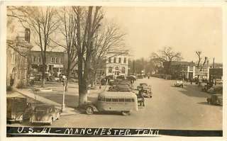 Tennessee, TN, Manchester, US 41 Town Square RPPC 1941  