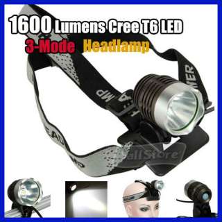   CREE XML T6 1600 LM Lumens LED Bicycle Bike Hiking HeadLight Headlamp