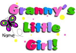 BUTTERFLY GRANNYS LITTLE GIRL T SHIRT DESIGN DECAL NEW  
