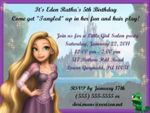 Tangled Birthday Party Supplies on Tangled Invitations Birthday Party Supplies