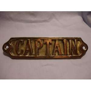  Solid Brass Captain Door Sign   Captains Quarters