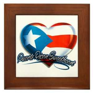   Framed Tile Puerto Rican Sweetheart Puerto Rico Flag: Everything Else