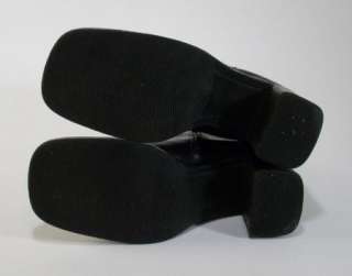 BRASS PLUM BOHO Black Womens Leather Zipper Boots 7 M  