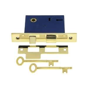   Lock With Solid Brass Faceplate Un lacquered Brass.: Home Improvement
