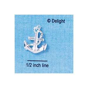  C2481+ tlf   Antiqued Anchor   Silver Plated Charm: Home 