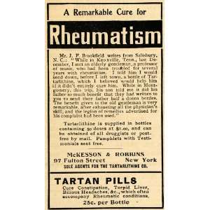  1900 Ad Tartan Pills Rheumatism Cure Constipation Liver 