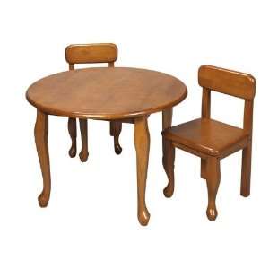  GiftMark Round Queen Anne Table and Chair Set: Toys 